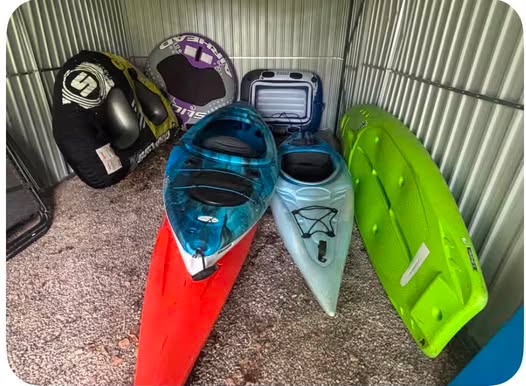 Kayaks and water toys in the Toy Shed Bundle